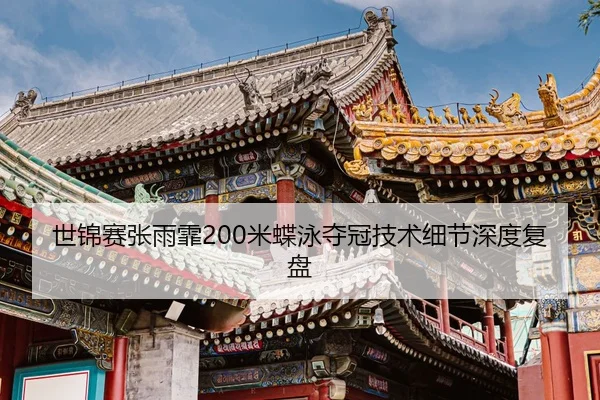 世锦赛张雨霏200米蝶泳夺冠技术细节深度复盘
